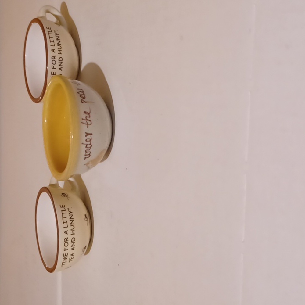 BOYDS BEARS Bearware Miniature Teacups & Pottery Bowl - 2 Cups & 1 Bowl